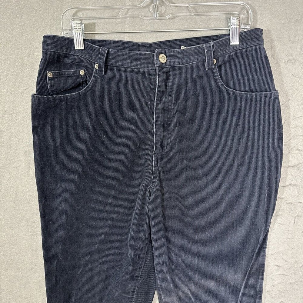 CJ Banks Dress Pants Womens Plus 14W Average Blue Corduroy Career  100% Cotton - Picture 4 of 10